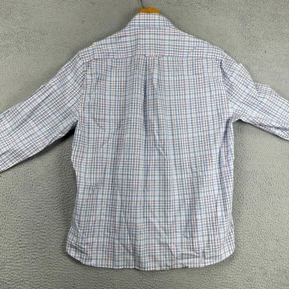Jos. A. Bank 1905 Button Down Shirt Adult XL Blue Multi Plaid Slim Fit Mens NEW